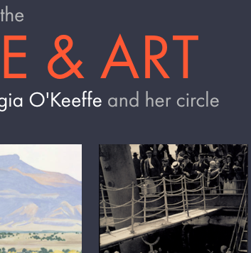 Small image with text for Georgia O'Keeffe and her art